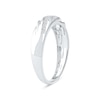 Thumbnail Image 2 of 0.27 CT. T.W. Diamond Channel-Set Diagonal Ribbons Wedding Band in Sterling Silver
