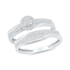 Thumbnail Image 1 of 0.20 CT. T.W. Multi-Diamond Frame Bridal Set in Sterling Silver