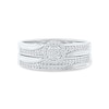 Thumbnail Image 4 of 0.20 CT. T.W. Multi-Diamond Frame Bridal Set in Sterling Silver