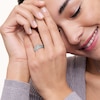 Thumbnail Image 5 of 0.20 CT. T.W. Multi-Diamond Frame Bridal Set in Sterling Silver