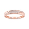 Thumbnail Image 1 of 0.12 CT. T.W. Diamond Pavé Wedding Band in Sterling Silver with 14K Rose Gold Plate
