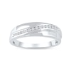 Thumbnail Image 1 of 0.14 CT. T.W. Diamond Curved Ribbon Wedding Band in Sterling Silver