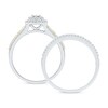 Thumbnail Image 3 of 0.40 CT. T.W. Diamond Double Cushion Frame Bridal Set in Sterling Silver and 14K Gold Plate