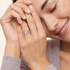 Thumbnail Image 5 of 0.40 CT. T.W. Diamond Double Cushion Frame Bridal Set in Sterling Silver and 14K Gold Plate