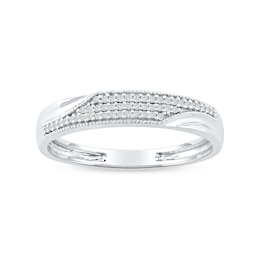 0.12 CT. T.W. Diamond Pavé Wedding Band in Sterling Silver