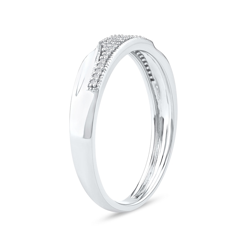Main Image 2 of 0.12 CT. T.W. Diamond Pavé Wedding Band in Sterling Silver