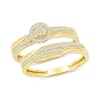 Thumbnail Image 1 of 0.20 CT. T.W. Multi-Diamond Frame Bridal Set in Sterling Silver with 14K Gold Plate