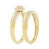 Thumbnail Image 2 of 0.20 CT. T.W. Multi-Diamond Frame Bridal Set in Sterling Silver with 14K Gold Plate