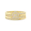 Thumbnail Image 4 of 0.20 CT. T.W. Multi-Diamond Frame Bridal Set in Sterling Silver with 14K Gold Plate
