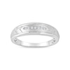 Thumbnail Image 1 of 0.27 CT. T.W. Diamond Arrow Groove Wedding Band in Sterling Silver