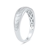 Thumbnail Image 2 of 0.27 CT. T.W. Diamond Arrow Groove Wedding Band in Sterling Silver
