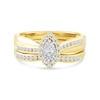 Thumbnail Image 4 of 0.46 CT. T.W. Diamond Marquise Frame Bridal Set in Sterling Silver with 14K Gold Plate