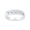Thumbnail Image 1 of 0.22 CT. T.W. Diamond “S” Curve Wedding Band in Sterling Silver