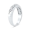 Thumbnail Image 2 of 0.22 CT. T.W. Diamond “S” Curve Wedding Band in Sterling Silver