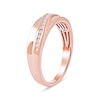 Thumbnail Image 2 of 0.14 CT. T.W. Diamond Curved Ribbon Wedding Band in Sterling Silver with 14K Rose Gold Plate