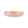 Thumbnail Image 3 of 0.27 CT. T.W. Diamond Arrow Groove Wedding Band in Sterling Silver with 14K Rose Gold Plate
