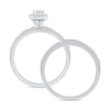 Thumbnail Image 3 of 0.36 CT. T.W. Diamond Pear Frame Bridal Set in Sterling Silver