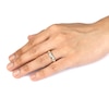 Thumbnail Image 4 of 0.22 CT. T.W. Diamond “S” Curve Wedding Band in Sterling Silver with 14K Gold Plate