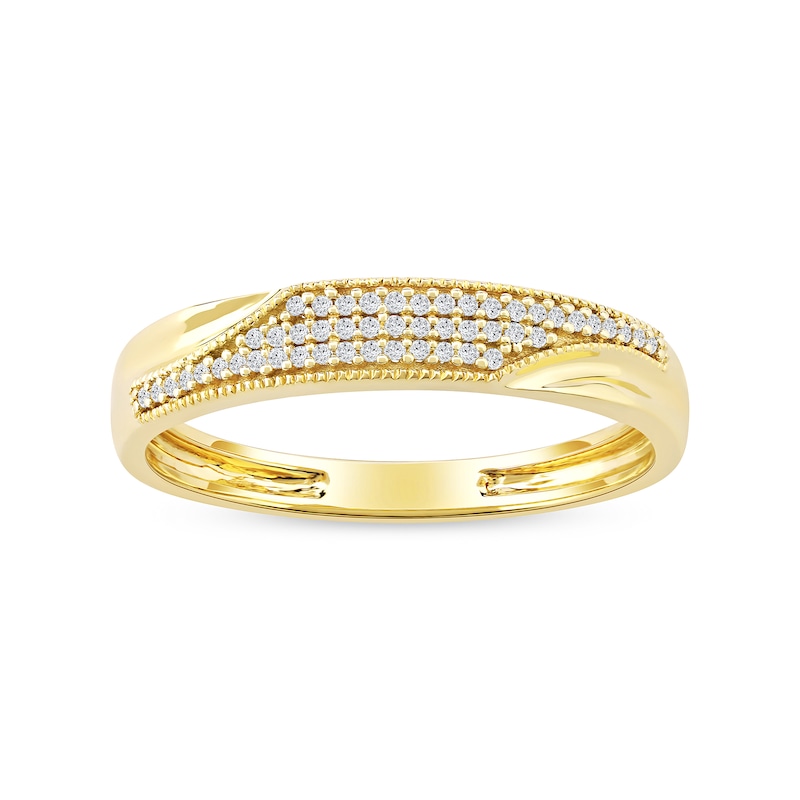 0.12 CT. T.W. Diamond Pavé Wedding Band in Sterling Silver with 14K Gold Plate
