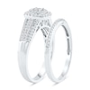 Thumbnail Image 2 of 0.40 CT. T.W. Diamond Double Cushion Frame Bridal Set in Sterling Silver