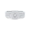 Thumbnail Image 4 of 0.40 CT. T.W. Diamond Double Cushion Frame Bridal Set in Sterling Silver