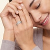 Thumbnail Image 5 of 0.40 CT. T.W. Diamond Double Cushion Frame Bridal Set in Sterling Silver