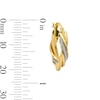 Thumbnail Image 3 of 16.6mm Glitter Twist Hoop Earrings in Hollow 14K Gold
