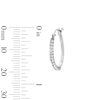Thumbnail Image 3 of 18.0mm Crystal-Lined Knife-Edge Hoop Earrings in Hollow 10K White Gold