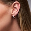 Thumbnail Image 2 of 16.0mm Crystal-Lined Crossover Hoop Earrings in Hollow 10K Gold