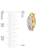 Thumbnail Image 3 of 16.0mm Crystal-Lined Crossover Hoop Earrings in Hollow 10K Gold