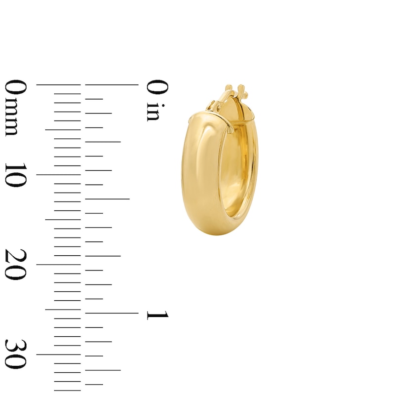 15.0mm Half-Tube Hoop Earrings in Hollow 10K Gold