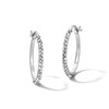 Thumbnail Image 1 of 18.0mm Crystal-Lined Knife-Edge Hoop Earrings in Hollow 10K White Gold