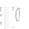 Thumbnail Image 3 of 18.0mm Crystal-Lined Knife-Edge Hoop Earrings in Hollow 10K White Gold