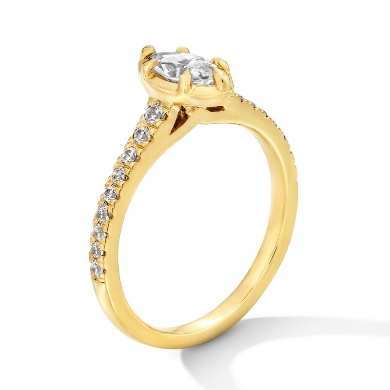 0.75 CT. T.W. Marquise-Cut Canadian Certified Centre Diamond Engagement Ring in 14K Gold (I/SI2)