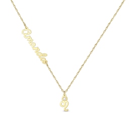 0.05 CT. T.W. Certified Lab-Grown Diamond Zodiac and Name Necklace (F/VS2) (1 Name, 1 Sign)