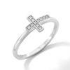 Thumbnail Image 2 of 0.05 CT. T.W. Diamond Cross Ring in Sterling Silver