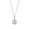 Thumbnail Image 1 of 1.25 CT. T.W. Certified Pear-Shaped Lab-Grown Diamond Double Frame Necklace in 10K White Gold (F/SI2)