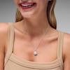 Thumbnail Image 2 of 1.25 CT. T.W. Certified Pear-Shaped Lab-Grown Diamond Double Frame Necklace in 10K White Gold (F/SI2)