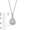 Thumbnail Image 2 of 1.25 CT. T.W. Certified Pear-Shaped Lab-Grown Diamond Double Frame Necklace in 10K White Gold (F/SI2)