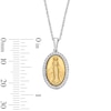 Thumbnail Image 3 of 0.085 CT.T.W. Diamond Virgin Mary Oval Frame Pendant in Sterling Silver and 10K Gold