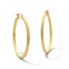 Thumbnail Image 1 of 30.0mm Diamond-Cut Square Tube Hoop Earrings in Hollow 10K Gold