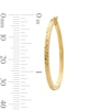 Thumbnail Image 3 of 30.0mm Diamond-Cut Square Tube Hoop Earrings in Hollow 10K Gold