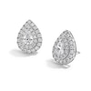 Thumbnail Image 1 of 1.50 CT. T.W. Certified Pear-Shaped Lab-Grown Diamond Double-Frame Stud Earrings in 10K White Gold (F/SI2)
