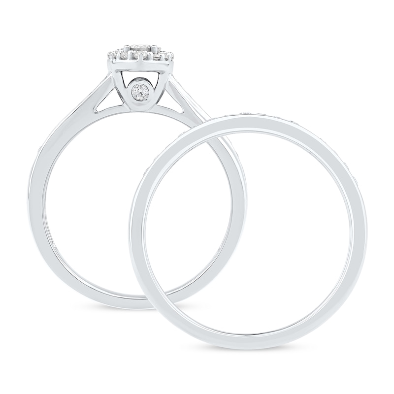 Main Image 3 of 0.46 CT. T.W. Diamond Marquise Frame Bridal Set in Sterling Silver