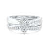 Thumbnail Image 4 of 0.46 CT. T.W. Diamond Marquise Frame Bridal Set in Sterling Silver