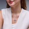 Thumbnail Image 2 of 1.00 CT. T.W. Baguette-Cut and Round Diamond Cross Pendant in Sterling Silver