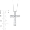 Thumbnail Image 3 of 1.00 CT. T.W. Baguette-Cut and Round Diamond Cross Pendant in Sterling Silver