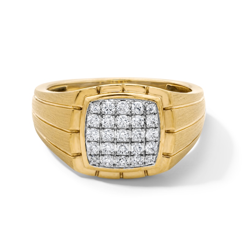 0.50 CT. T.W. Certified Lab-Grown Multi-Diamond Ring in Sterling Silver with 14K Yellow Gold Plate (F/SI2)
