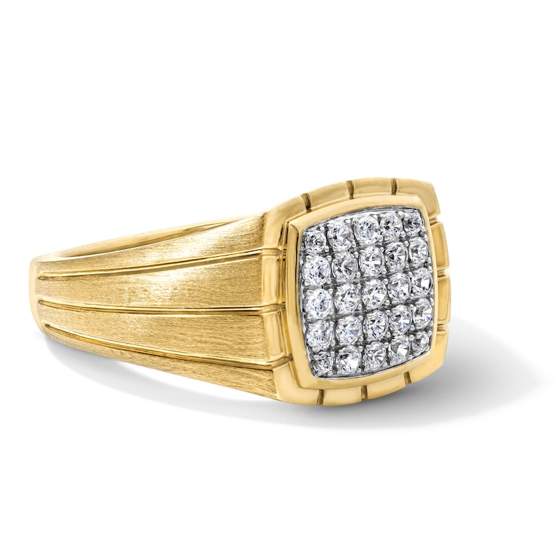 0.50 CT. T.W. Certified Lab-Grown Multi-Diamond Ring in Sterling Silver with 14K Yellow Gold Plate (F/SI2)