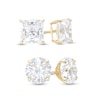 Thumbnail Image 1 of Princess-Cut and Round Cubic Zirconia Stud Earrings Set in 10K Gold